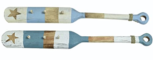 Kaemingk dekorative maritime ausgefallene Holzgarderobe in Form eines Paddels mit 3 Haken Preis für 1 Stück von Kaemingk