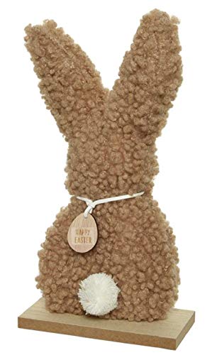 Kaemingk frühlingshafter putziger Deko-Hase Osterhase als Silhouette aus plüschigem Teddystoff in verschiedenen Größen (braun klein ca. 23,5 cm hoch) von Kaemingk