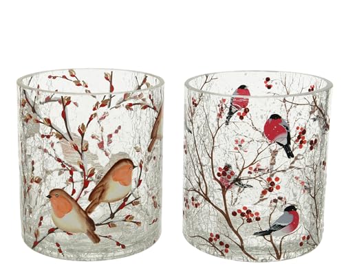 Kerzenhalter Teelichthalter Glas Deko Crackle Vogel Ø 11x13 cm Stückpreis Kerzenhalter Teelichthalter Glas Deko Crackle Vogel Ø 11x13 cm Stückpreis von Kaemingk