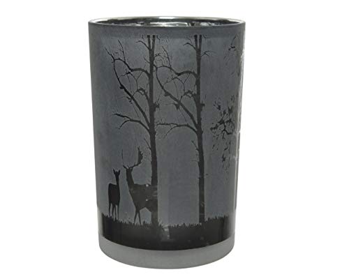 Kerzenhalter Teelichthalter Kerzenständer Dekoration Hirsch schwarz Ø 10x12 cm von Kaemingk