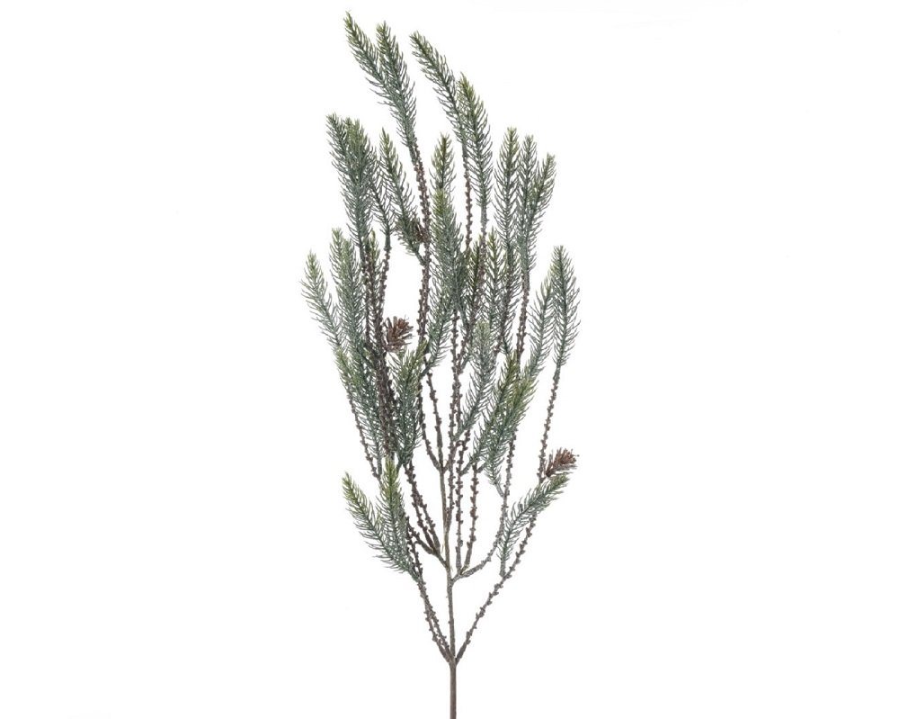 Kunstpflanze Zweig Dekozweig Kieferzweig mit Zapfen Frost Weihnachten, Kaemingk von Kaemingk