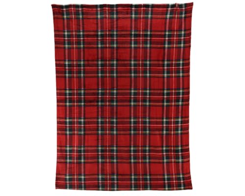 Kuscheldecke Flanelldecke 200 x 150 cm 100% Polyester Wohndecke Fleecedecke rot kariert von Kaemingk