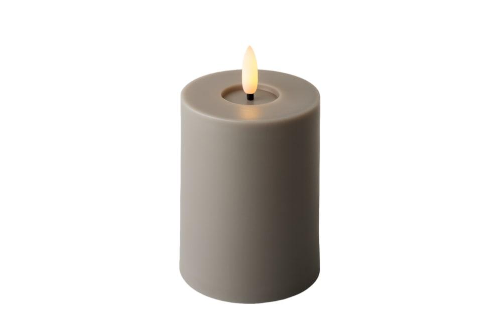 LED Kerze, grau/warmweiß, 12,3 cm von Kaemingk