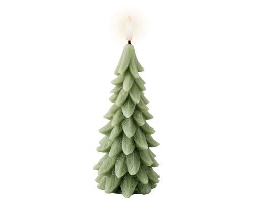 Lumineo LED Kerze mit Timer 8x19cm Wachs in Tannenbaum Form - flackernde Flamme Effekt - Echtwachskerze batteriebetrieben - Weihnachtskerze Grün Warmweiß Lumineo LED Kerze mit Timer 8x19cm Wachs in Tannenbaum Form - flackernde Flamme Effekt - Echtwachskerze batteriebetrieben - Weihnachtskerze Grün Warmweiß von Kaemingk