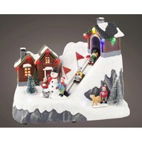 Lumineo LED Weihnachtsdorf batteriebetrieben Kunststoff 22 x 17 cm warmweiß bunt von Kaemingk