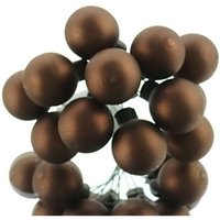 Mini-Weihnachtskugeln Espresso braun am Draht matt ø 2,5 cm aus Glas - 12er Set von Kaemingk