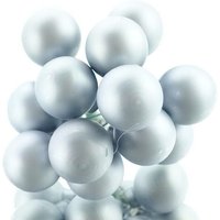Mini-Weihnachtskugeln Hazy Blue stahlblau am Draht matt ø 2,5 cm aus Glas - 12er Set von Kaemingk