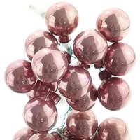Mini-Weihnachtskugeln Velvet Pink samtpink am Draht ø 2,5 cm aus Glas - 12er Set von Kaemingk