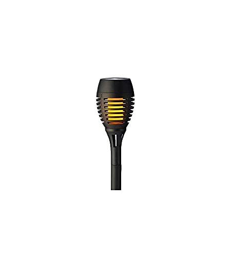 Solarlampe Gartenfackel Gartenbeleuchtung Flacker-Effekt schwarz Ø 7,5cm / Höhe 27cm 4 Stück von Kaemingk