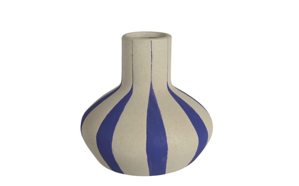 Vase, blau/warm weiß, 15 cm von Kaemingk