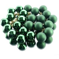 Weihnachts-Micro-Kugeln Piniengrün Ø 2,5 cm aus Glas - 24er Set von Kaemingk
