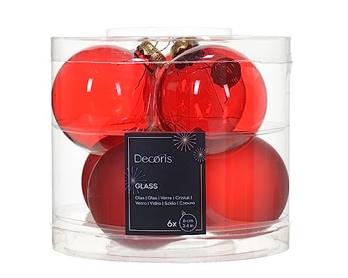 Weihnachtskugeln Glas 6cm x 6 Stück Christbaumkugeln Set Weihnachtsrot transparent Weihnachtskugeln Glas 6cm x 6 Stück Christbaumkugeln Set Weihnachtsrot transparent von Kaemingk