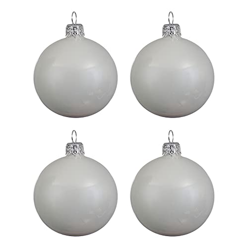 Weihnachtskugeln Glas mundgeblasen 10cm x 4er Box Christbaumkugeln weiß winterweiß glänzend Weihnachtskugeln Glas mundgeblasen 10cm x 4er Box Christbaumkugeln weiß winterweiß glänzend von Kaemingk