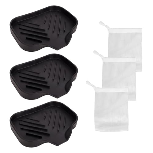 3 Stück Seifenschale Mit Ablauf, Seifenablage Mit 3 Seifensäckchen, Seifenschale Silikon Schwarz, Seifenhalter rutschfest Für Badezimmer Küchen Waschbecken Toiletten 3 Stück Seifenschale Mit Ablauf, Seifenablage Mit 3 Seifensäckchen, Seifenschale Silikon Schwarz, Seifenhalter rutschfest Für Badezimmer Küchen Waschbecken Toiletten von Kaempe