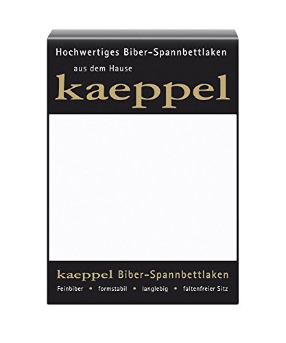 Kaeppel Biber Bettlaken Betttuch 180-200x200 cm Spannbettlaken 14 Farben Uni Öko, Farbe:Weiß von Kaeppel