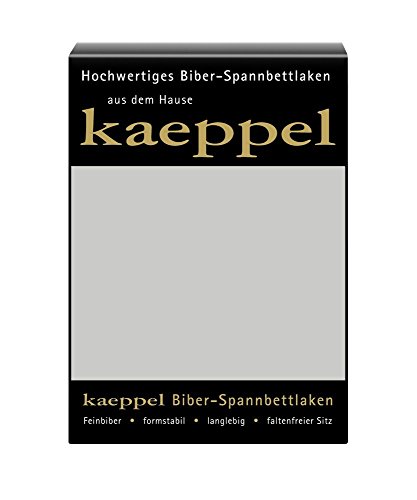 Kaeppel Biber Bettlaken Betttuch 140-160 x 200 cm Spannbettlaken 14 Farben Uni, Farbe:Silber von Kaeppel