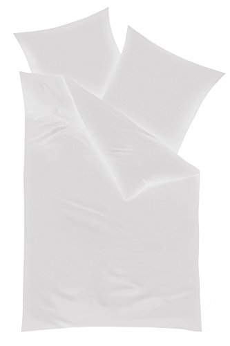 Kaeppel Biber Bettwäsche Uni 135x200cm Rot Silber Weiß Anthrazit Creme Einfarbig, Farbe:Weiß von Kaeppel