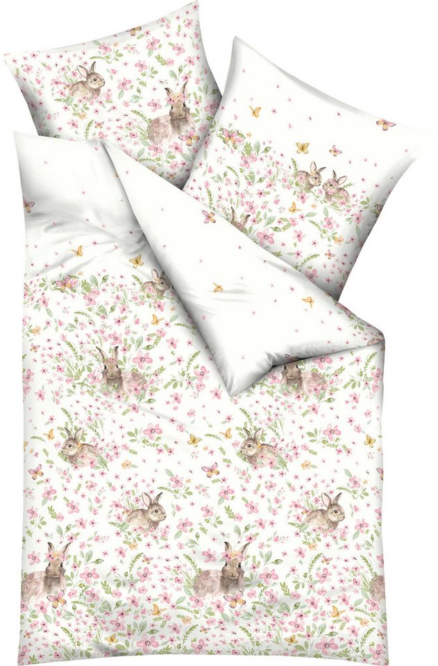 Kaeppel Bettwäsche Bettwäsche "Häschen", Mako-Satin, 2 teilig, Blumen von Kaeppel