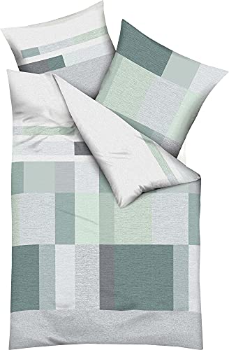 Kaeppel Mako-Satin Bettwäsche Damian Mint 1 Bettbezug 155 x 220 cm + 1 Kissenbezug 80 x 80 cm von Kaeppel