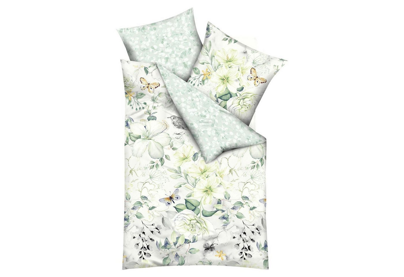 Kaeppel Bettwäsche GREEN GARDEN, 135 x 200 cm, Jadegrün, Gelb, Weiß, Satin, 2 teilig, mit Reißverschluss Kaeppel Bettwäsche GREEN GARDEN, 135 x 200 cm, Jadegrün, Gelb, Weiß, Satin, 2 teilig, mit Reißverschluss von Kaeppel