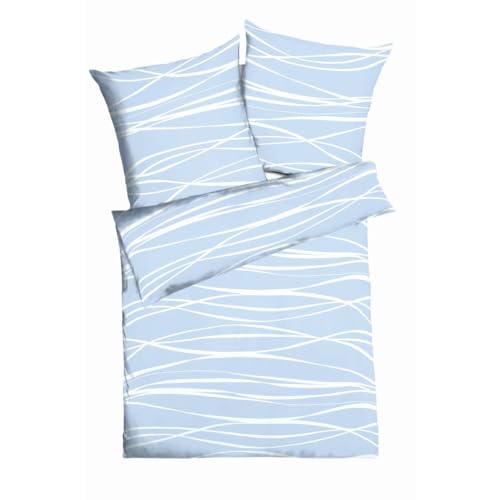 Kaeppel Bettwäsche Motion Colours Mako Satin - 100% Baumwolle (Blau, 1 x 80x80 + 1 x 155x220 cm) von Kaeppel