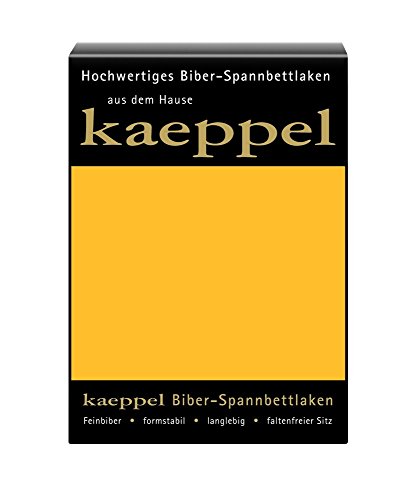 Kaeppel Biber Bettlaken Betttuch 100 x 200 cm Spannbettlaken 14 Farben Uni, Farbe:Gelb von Kaeppel