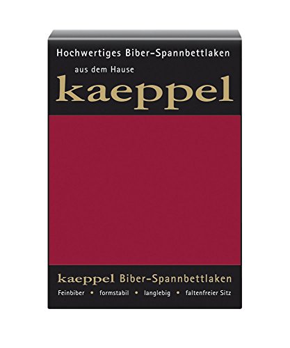 Kaeppel Biber Bettlaken Betttuch 100 x 200 cm Spannbettlaken 14 Farben Uni, Farbe:Karmin von Kaeppel