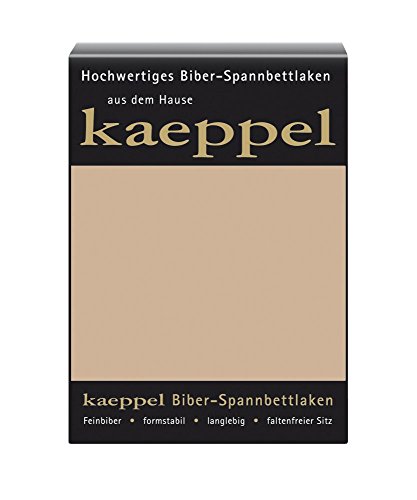 Kaeppel Biber Bettlaken Betttuch 100 x 200 cm Spannbettlaken 14 Farben Uni, Farbe:Sand von Kaeppel