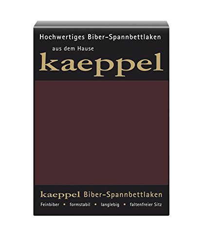 Kaeppel Biber Bettlaken Betttuch 140-160 x 200 cm Spannbettlaken 14 Farben Uni, Farbe:Nougat von Kaeppel