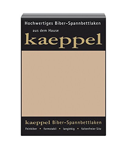 Kaeppel Biber Bettlaken Betttuch 140-160 x 200 cm Spannbettlaken 14 Farben Uni, Farbe:Sand von Kaeppel