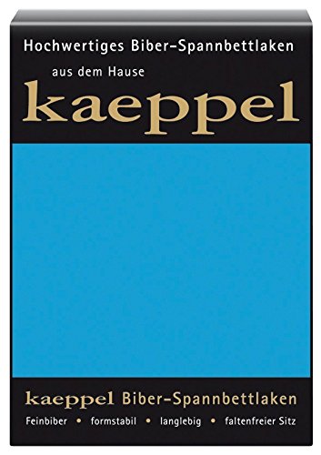Kaeppel Biber Bettlaken Betttuch 140-160 x 200 cm Spannbettlaken 14 Farben Uni, Farbe:Saphir von Kaeppel