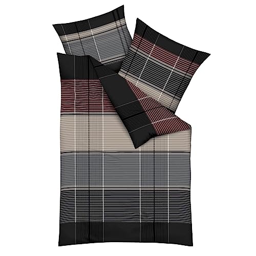 Kaeppel Biber Bettwäsche Architect anthrazit 1 Bettbezug 135 x 200 cm + 1 Kissenbezug 80 x 80 cm von Kaeppel