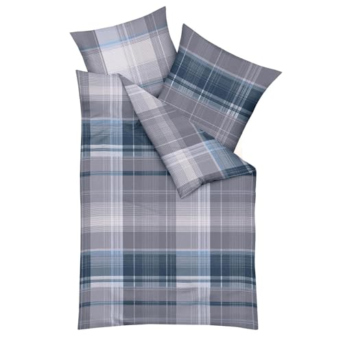 Kaeppel Biber Bettwäsche Tonight Graphit 1 Bettbezug 135 x 200 cm + 1 Kissenbezug 80 x 80 cm von Kaeppel