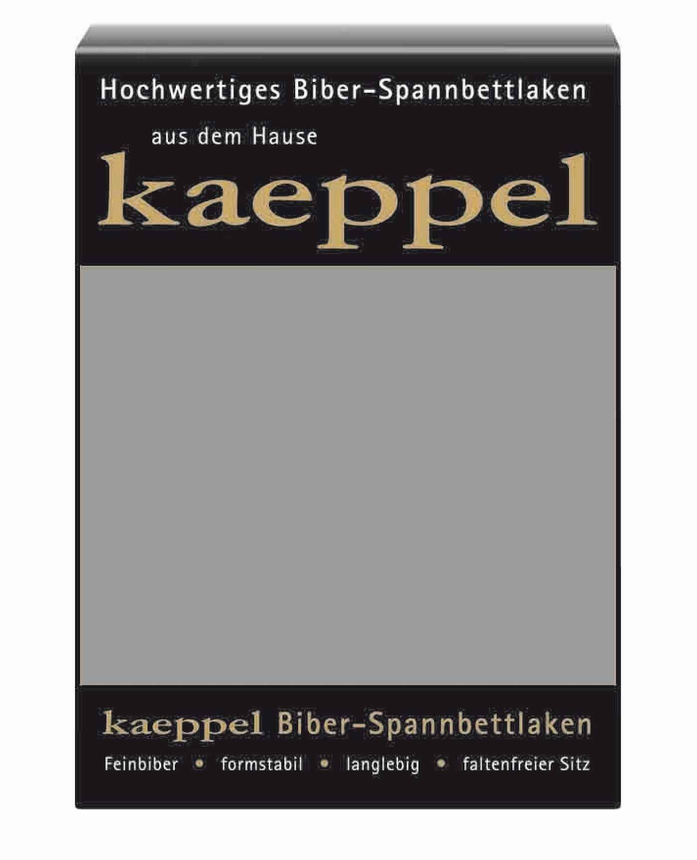 Kaeppel Biber Spannbettlaken Einfarbig Grau 90x200 cm - 100x200 cm von Kaeppel