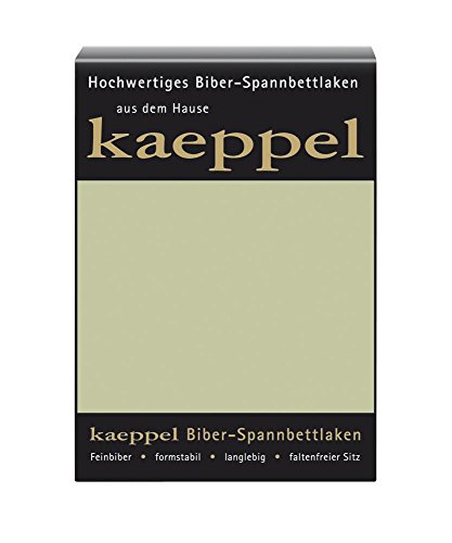 Kaeppel Biber Bettlaken Betttuch 100 x 200 cm Spannbettlaken 14 Farben Uni, Farbe:Lind von Kaeppel