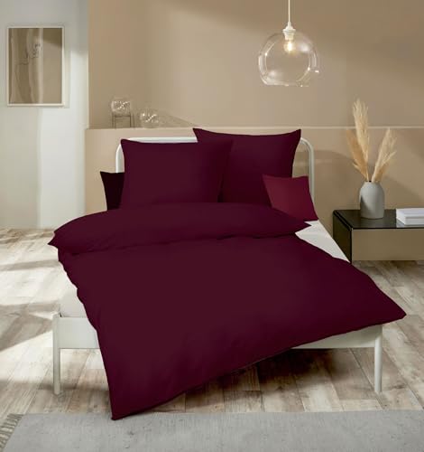 Kaeppel Fein Biber Bettwäsche Uni Einfarbig Burgund Bordeaux Rot Modern zeitlos versch. Größen, Größe:155x220cm Bettwäsche Kaeppel Fein Biber Bettwäsche Uni Einfarbig Burgund Bordeaux Rot Modern zeitlos versch. Größen, Größe:155x220cm Bettwäsche von Kaeppel