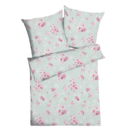 Kaeppel Interlock Jersey Bettwäsche Delicate Poppies Mint 1 Bettbezug 135 x 200 cm + 1 Kissenbezug 80 x 80 cm von Kaeppel
