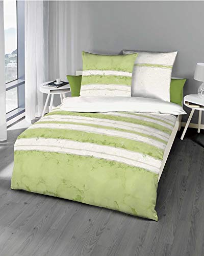 Kaeppel Mako-Satin Bettwäsche Aquarello grün 1 Bettbezug 155 x 220 cm + 1 Kissenbezug 80 x 80 cm von Kaeppel