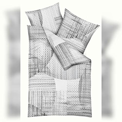 Kaeppel Mako-Satin Bettwäsche Supreme Silber, 1 Bettbezug 135 x 200 cm + 1 Kissenbezug 80 x 80 cm von Kaeppel