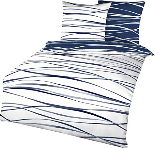 Kaeppel Satin-Bettwäsche Motion | Marine - 155 x 220 von Kaeppel