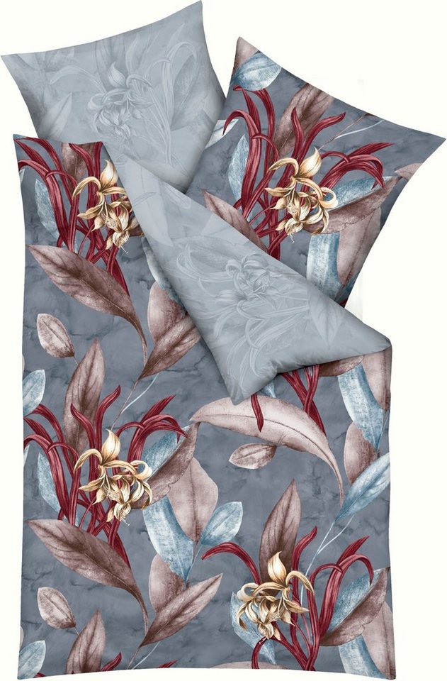 Bettwäsche Asmara, Kaeppel, Mako-Satin, 2 teilig, Mit großen Blumen von Kaeppel