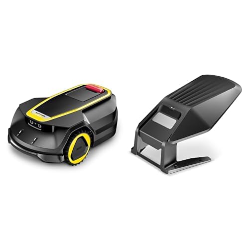 Bundle aus Kärcher Mähroboter RCX 4, Flächenleistung: 1.500 m² + Kärcher Garage für den RCX Mähroboter, zum Schutz von starkem Niederschlag von Kärcher