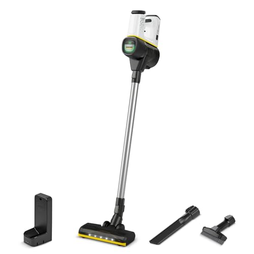 Kärcher Akku-Staubsauger VC 6 Cordless ourFamily, 2 Saugstufen, Laufzeit: bis zu 50 min., Gewicht: 2,8 kg, 25,2 V Akku, Wandhalterung mit Ladefunktion, Boden- und Fugendüse, Staubbürste, Weiß von Kärcher