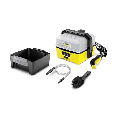 Kärcher Mobile Outdoor Cleaner OC 3 Adventure Box (Wassertankvolumen: 4 l, Lithium-Ionen-Akku, abnehmbarer Wassertank, schonender Niederdruck, Universalbürste, Ansaugschlauch) Mehrfarbig von Kärcher