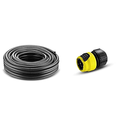 Kärcher 4054278504001 Schlauch Performance Premium 1/2", 20 m & 2.645-194.0 Schlauchkupplung (Universal Plus, mit Aqua Stop) schwarz von Kärcher