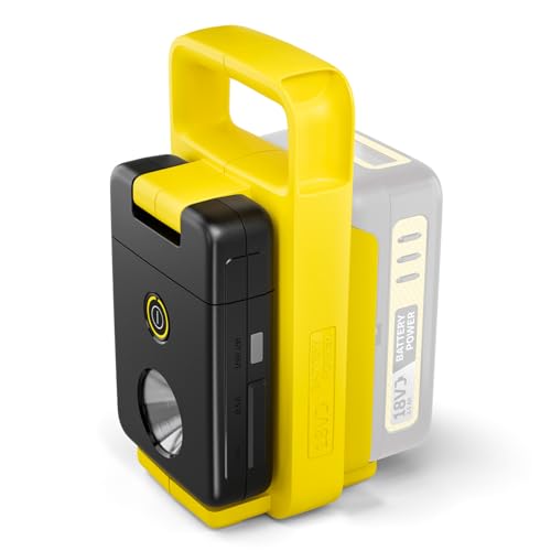 Kärcher Akku-Multifunktionslampe MFL 2-18, 2 Helligkeitsstufen, max. 280 Lumen, Powerbank-Funktion, USB C-und USB A-Anschluss, Gewicht: 0,4 kg, verwendbar 18-V-Akku, ohne Akku von Kärcher