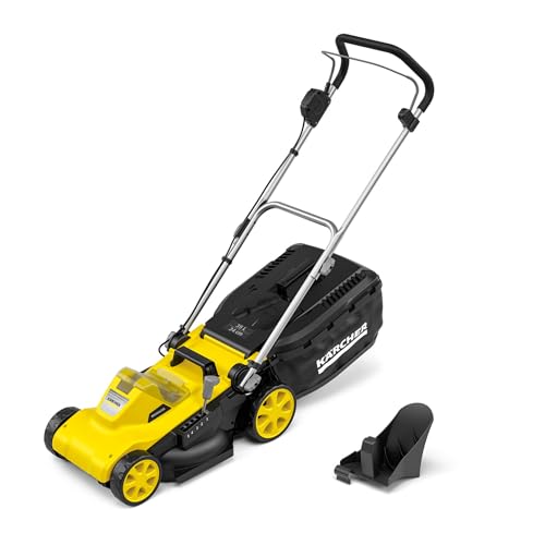 Kärcher Akku-Rasenmäher LMO 3-18, ideal für Grasflächen bis zu 350 m2, Schnittbreite: 34 cm, Motor: 18 V, Grasfangbehälter: 35 l, verwendbar mit 1 Kärcher 18-V-Akku, ohne Akku von Kärcher
