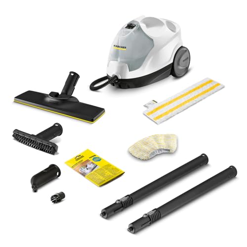 Kärcher Dampfreiniger SC 4 EasyFix, Dampfdruck: 3,5 bar, Aufheizzeit: 4 min., Leistung: 2.000 W, Flächenleistung: 100 m², 2-Tank-System: 0,5 l + 0,8 l, mit Bodenreinigungsset EasyFix, Dampfglätter von Kärcher