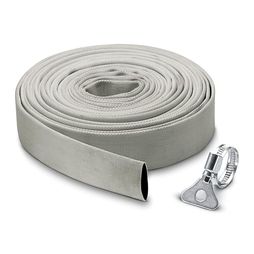 Kärcher Gewebeschlauchset 1, 1/4 Zoll (10 m) mit flexiblem Gewebeschlauch inkl. Edelstahl-Schlauchklemme zum Anschluss an Tauchpumpen von Kärcher
