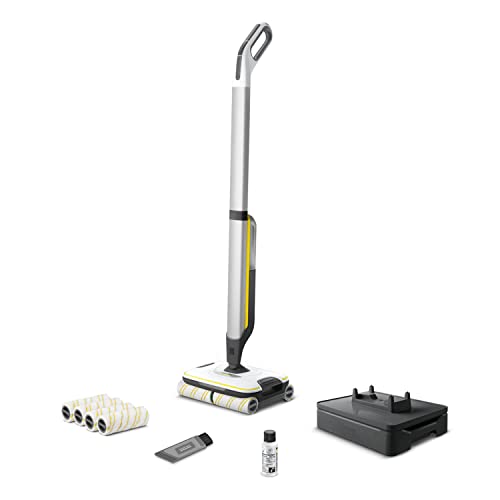 Kärcher Hartbodenreiniger FC 7 Cordless Extra, kabelloser Bodenreiniger mit 4 rotierenden Mikrofaserwalzen, Akkulaufzeit: ca. 45 min, Flächenleistung pro Akkuladung: ca. 135 m², exklusiv bei Amazon von Kärcher